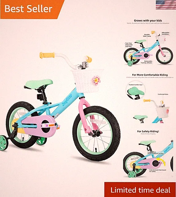 12 14 16 Inch Kids Bike for 2-7 Girls 33-53 Inch Tall, Toddler Girls Bike wi...