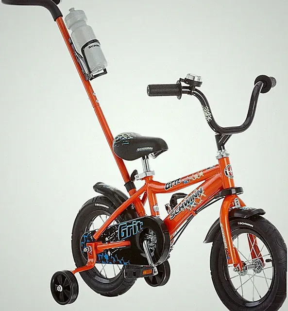 12-Inch Steerable Bicycle for Toddlers with Adjustable Seat and Training Wheels