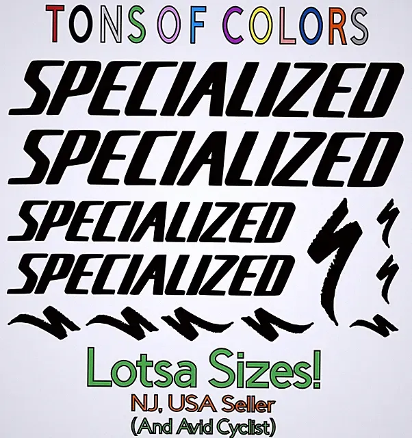 12 Pc. Specialized Bikes Die Cut Vinyl Decal Set MTB Road Gravel Hybrid Cycling