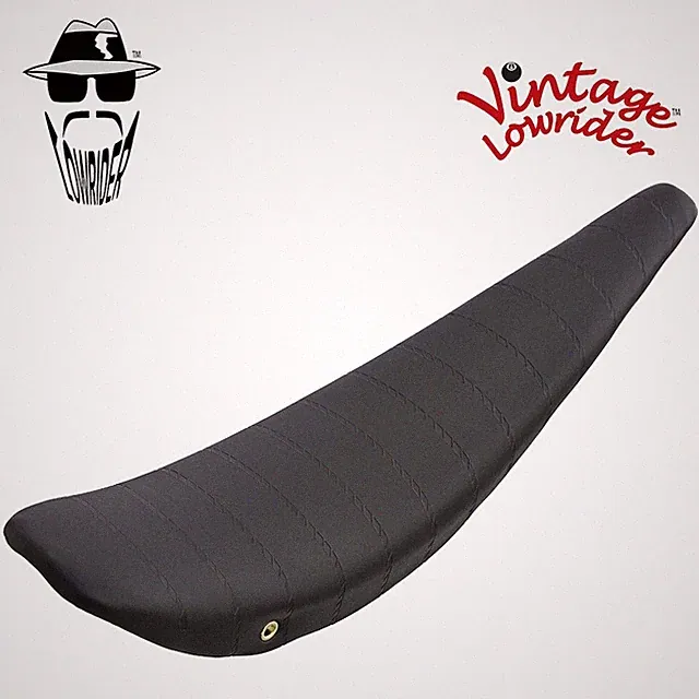 21" LONG VINTAGE LOWRIDER VINYL LOWRIDER BANANA SADDLE IN BLACK FOR 26" BIKES