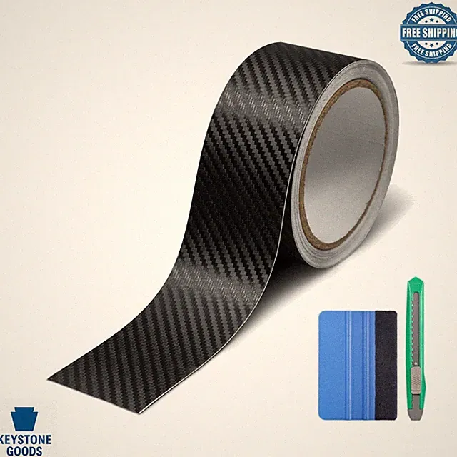 2in x 30ft Carbon Fiber Vinyl Wrap Kit for Automotive Customization