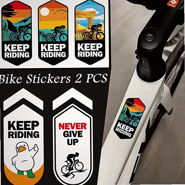 2PCS Reflective Bike Frame Stickers MTB Road Bicycle Vinyl Decals