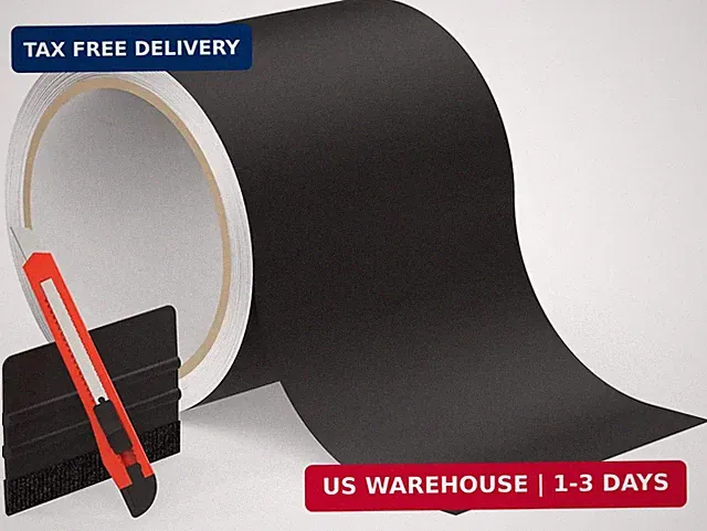 4 in x 30 ft Chrome Delete Vinyl Wrap Kit for Black Out for Window Trim, MATTE