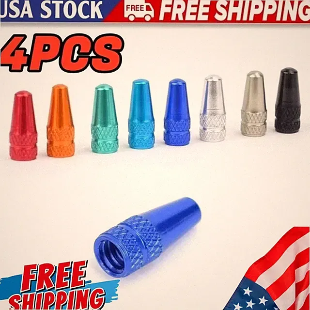 4pcs Aluminum Alloy Presta Valve Caps – Dustproof Covers for MTB/Road Bikes