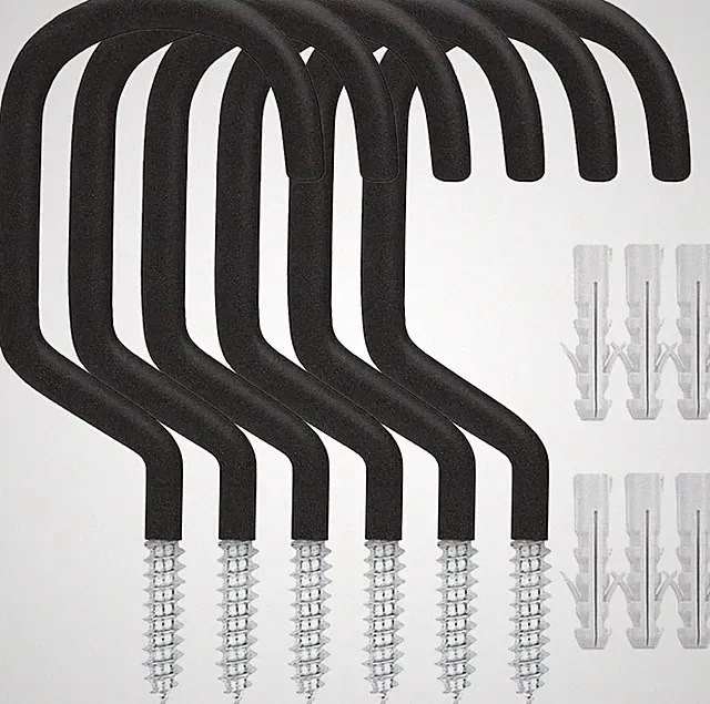 6 Pack Heavy Duty Garage Bike Storage and Utility Hooks-5.7 Inches for Garage Wa