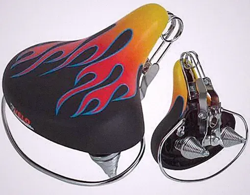 ABSOLUTE GENUINE VINYL COMFORT BEACH CRUISER SADDLE WEB FLAMES FOR CRUISER BIKE