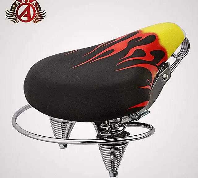 ALTA GENUINE VINYL COMFORT BEACH CRUISER SADDLE WEB FLAMES FOR CRUISER BIKE