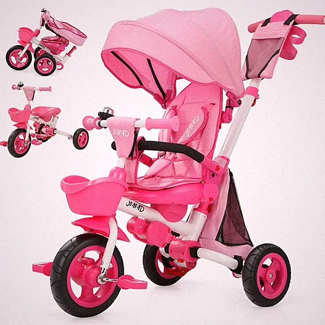 Baby Tricycle, 7-in-1 Folding Kids Trike with Adjustable Parent Handle