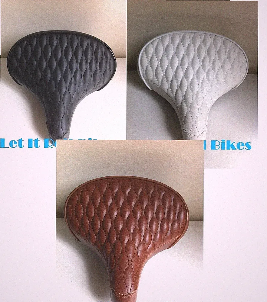 BICYCLE BEACH CRUISER SEAT 10" X 10" OVAL TREAD BLACK or WHITE or BROWN