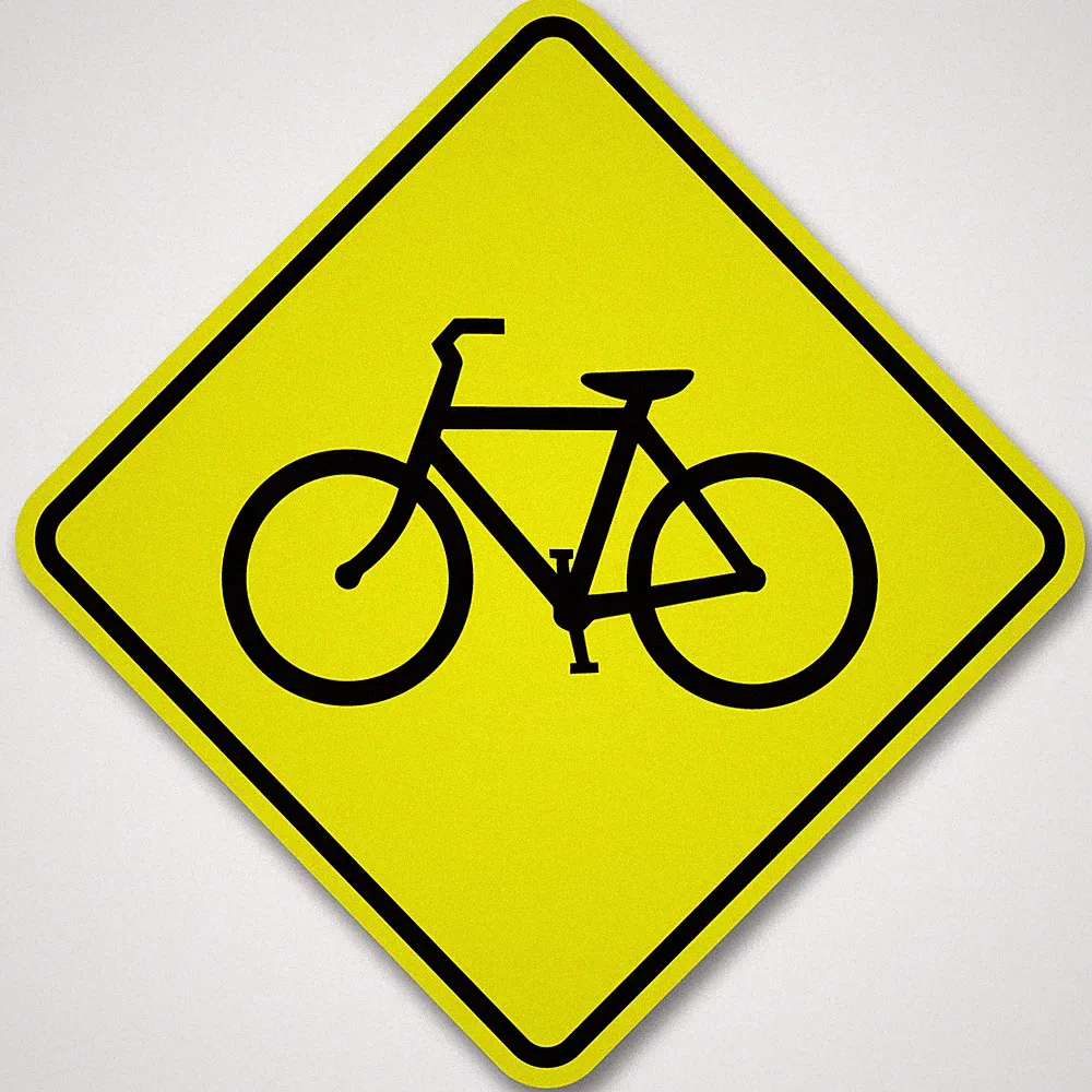 Bicycle / Bike Crossing Yellow Aluminum Sign