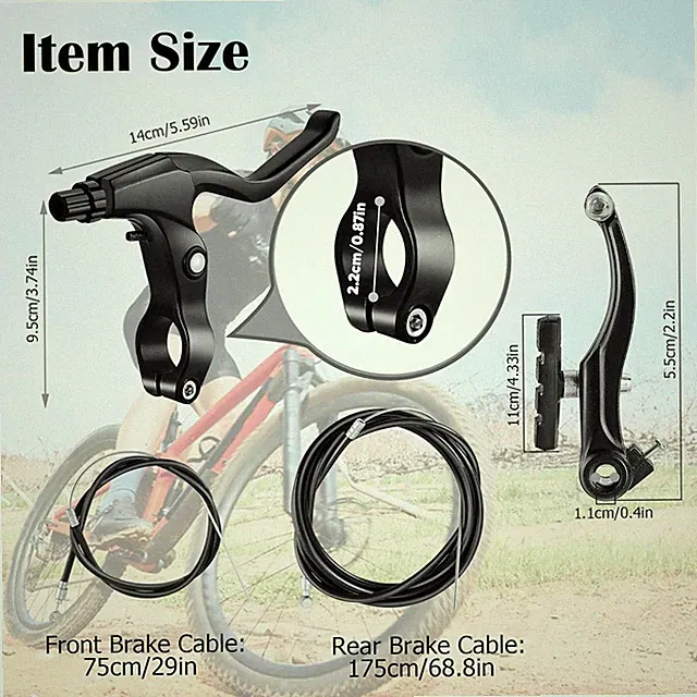 Bike Brakes Set, V-Type Bicycle Brakes, Universal Front and Rear Bicycle Brak...