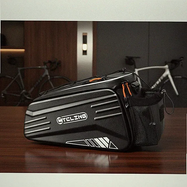 Bike Rear Rack Bag - 10L Hard Shell Waterproof Bike Trunk Pannier with Should...
