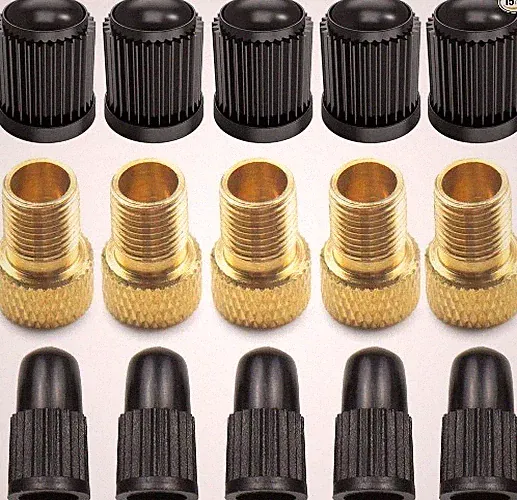 Bike Valve Adapter Set – Brass Adapters for Presta Valves – 5 Color: Set of 15