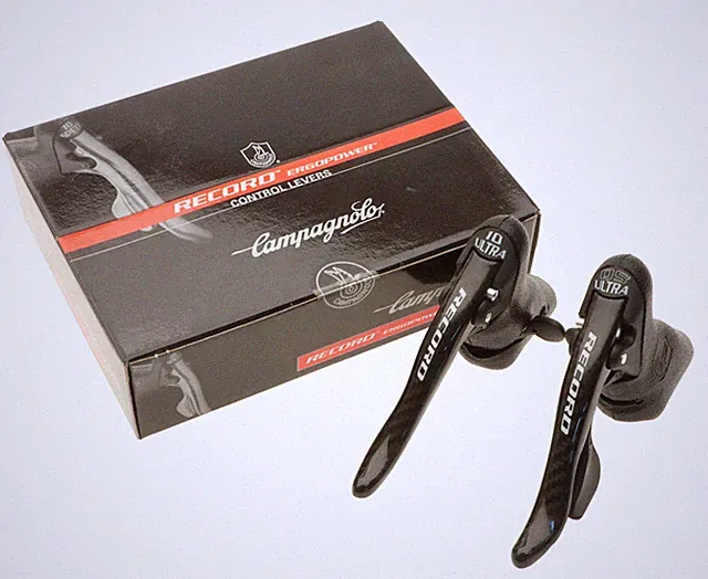 Campagnolo Record 10 Speed Carbon Ergopower Brake Shifters 2007 EP7-REXC NOS NEW