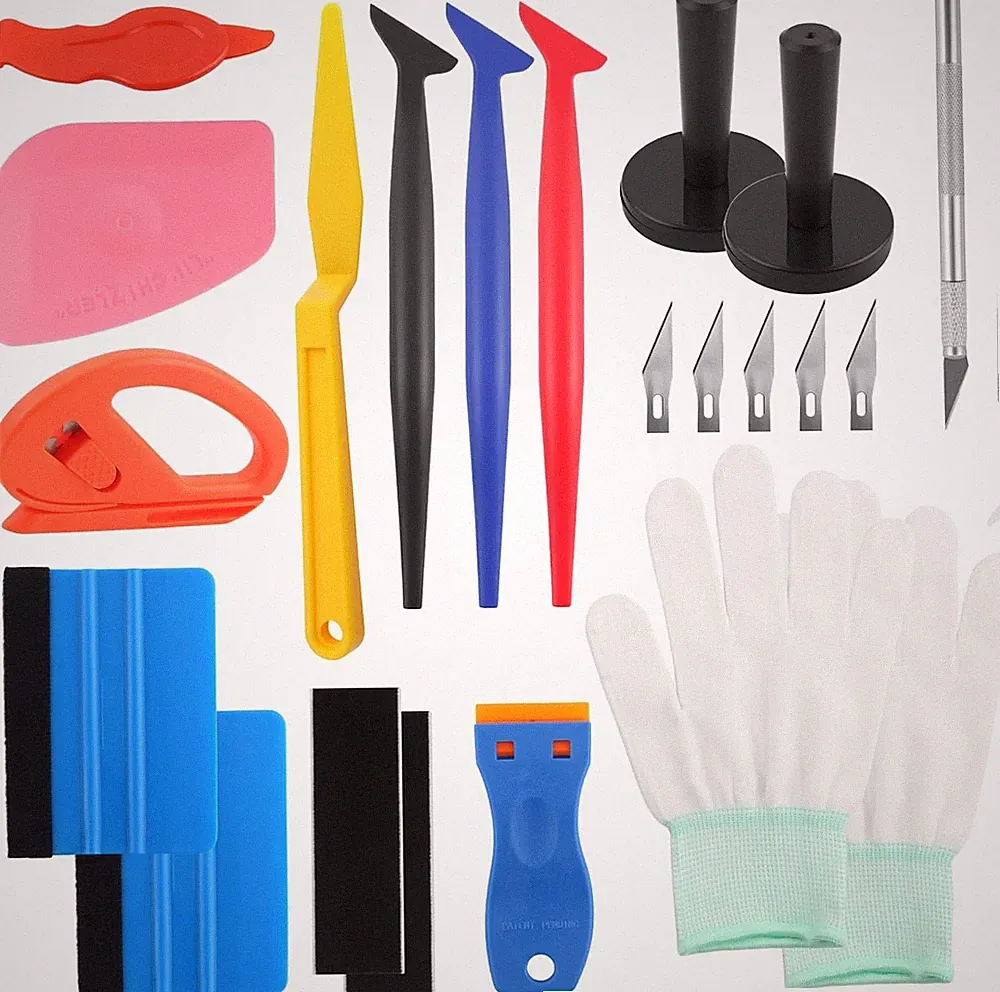 Car Vinyl Wrap Tool Kit,Portable Car Wrap Kit Includes Vinyl Wraps