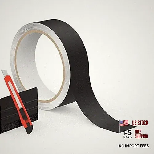 Chrome Delete Vinyl Wrap Kit for 1.2" x 30 Ft Matte Black - 4" x 30 Ft