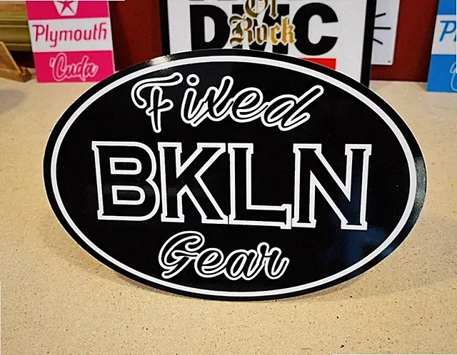Customizable City Fixed Gear Cycling Acrylic Wall Sign - Many Sizes/Colors Bikes