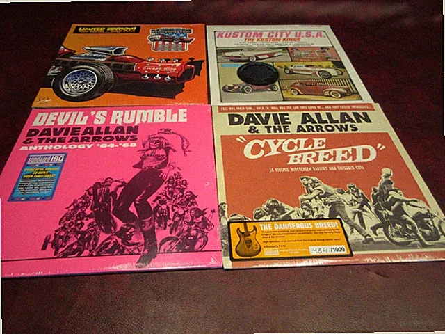 DAVIE ALLAN & ARROWS VERIFIED 180G ANTHOLOGY + CYCLE BREED + KUSTOM HOT ROD LPS