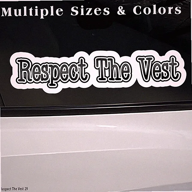 Decal For Harley Davidson Bike Respect The Vest Biker Vinyl Sticker BOGO