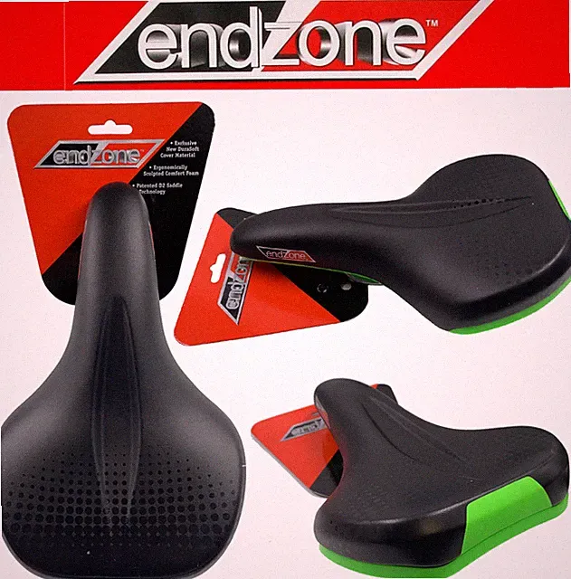 End Zone VL-6334 City Comfort Saddle Double Density Gel Black Bike Seat w/ Green