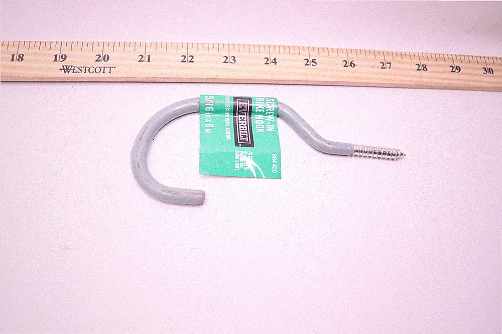 Everbilt Screw-In Bicycle Hook Vinyl Coated Steel 25 lbs. 5/16" x 6" 223116