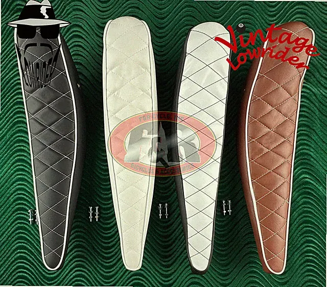 F&R VINTAGE LOWRIDER CUSTOM 26" DIAMOND STITCHED BICYCLE BANANA STYLE SADDLE.