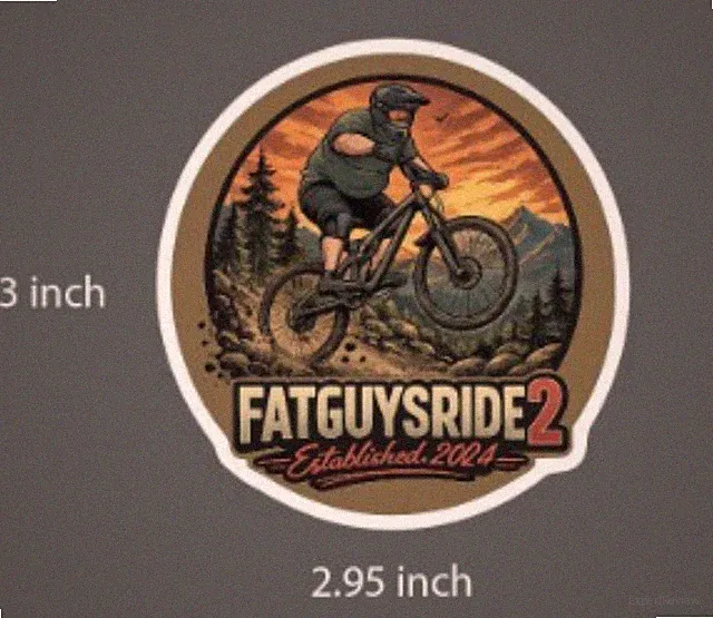 Fat Guy Mountain Bike Stickers Set of 5 Decals