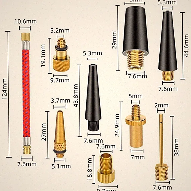 For Bicycle Valve Adapter Set with Sealing Rubber Ring for No Air Leaks