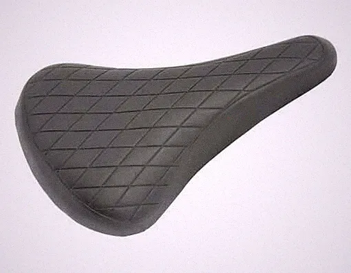 GENUINE ABSOLUTE UNIVERSAL BMX BICYCLE VINYL SADDLE IN DIAMOND STYLE IN BLACK.