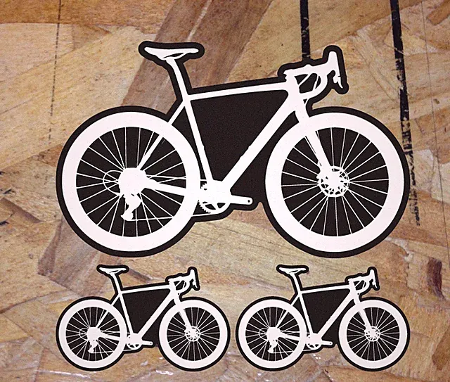 Gravel Bike Decal Sticker Cyclocross CX Cross Road Touring Black White 3 for 1