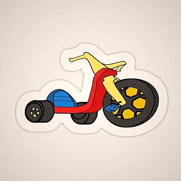 Kids Ride Big Wheels Tricycle Bike Bicycle Vinyl Decal Sticker