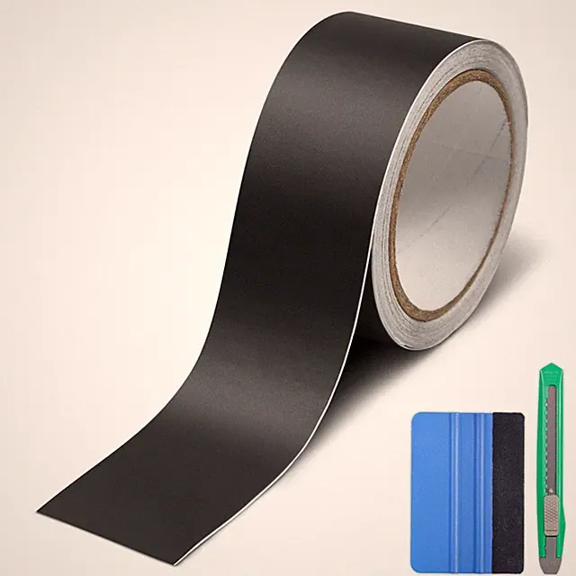 Matte Black Vinyl Wrap Tape 2" x 30ft SelfAdhesive Car Detailing Kit