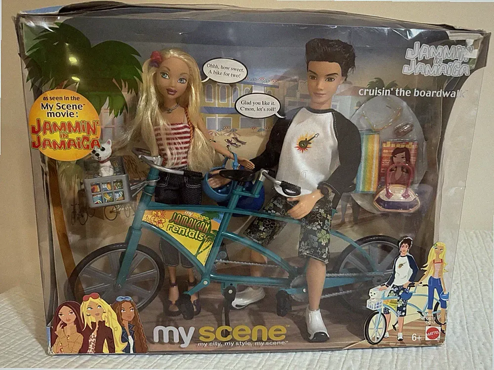 Mattel My Scene Barbie Jammin' in Jamaica 2 Dolls Tandem Bicycle 2004 BNIB NRFB