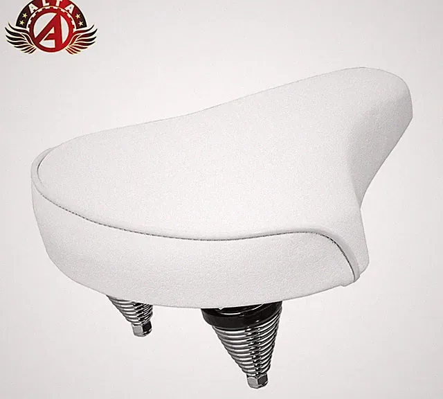 NEW! Standard Vinyl Beach Cruiser Large Saddle Bicycle Seat 209 Bike Seat White