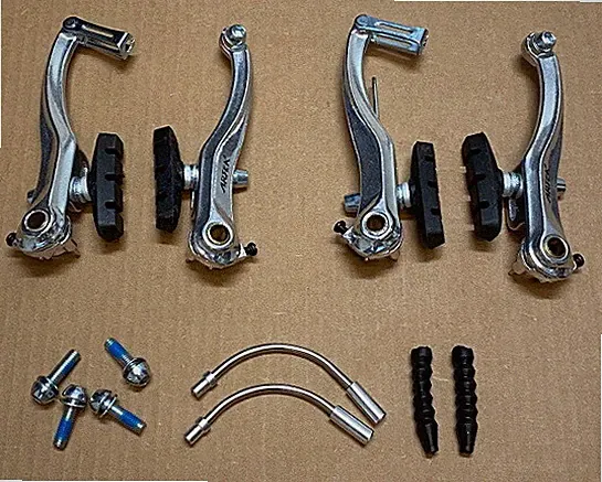 NEW V-Brake Set Black or Silver MTB Bike Bicycle Linear Type With Noodle