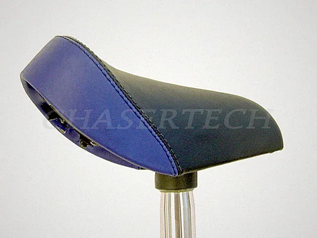 New Velo Kids Bike Vinyl Saddle Black/Blue w/ Alloy Seat Post 7/8" 22.2mm Silver
