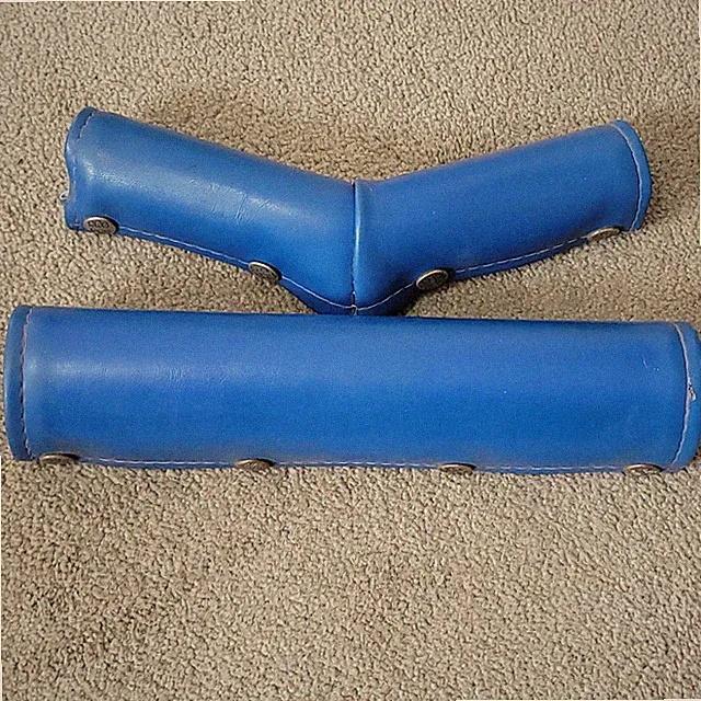 old school Rad Pad blue vinyl frame V bar handle bar pads BMX Bike