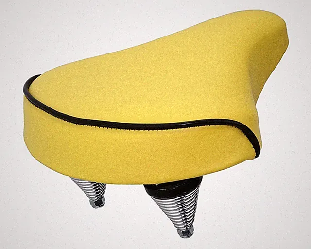 ORIGINAL GENUINE VINYL BEACH CRUISER LARGE SADDLE BICYCLE SEAT 209 YELLOW