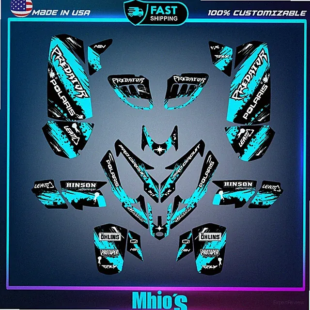 Polaris predator 500 graphics decals stickers full kit atv wrap quad predator500