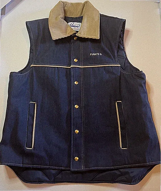 Rare VTG USA WIMAN Denim And Corduroy With Polyester Lined Vest Jacket 80s SZ XL