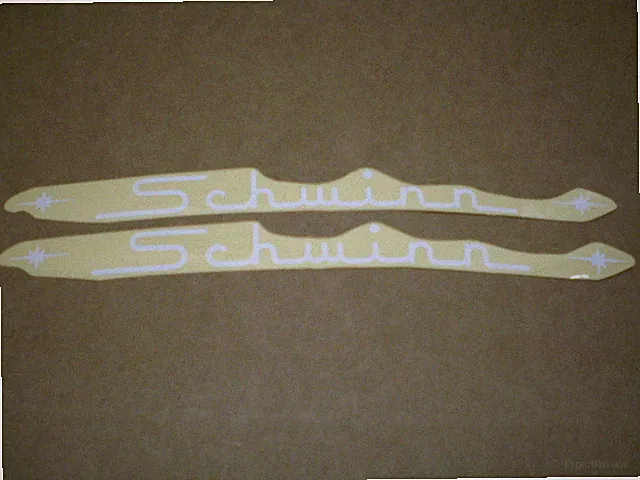 Schwinn Bicycle White Large Curved Script Peel & Apply Vinyl Decal Set Hornet &