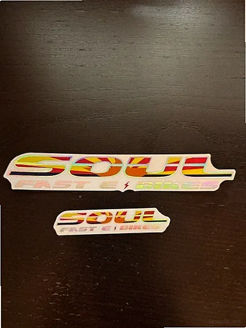 Soul fast e-bike 3"X1/2" 2PC STICKER SET Bicycle DECAL EBIKE FAT TIRE RIDE RBS