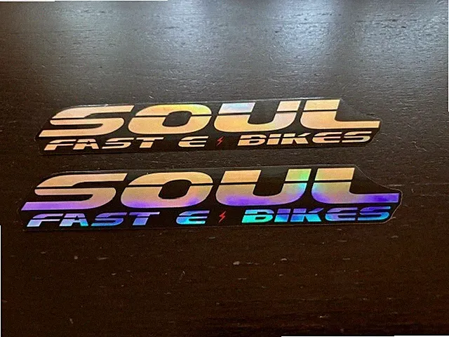 Soul fast e-bike 6"X7/8" BLING STICKER Bicycle DECAL EBIKE FAT TIRE RIDE RBS