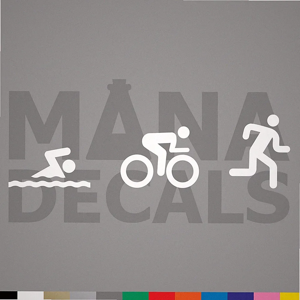 Triathlon Symbols Vinyl Die Cut Decal Sticker - Swim Bike Run Marathon Race