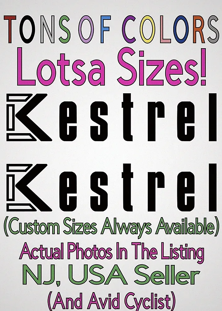 TWO Kestrel Bikes Die Cut Vinyl Decals VTG MTB Bike Road Cycling Bicycle