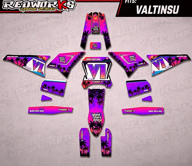 Valtinsu EM5 Graphics Kit GTA VI Vice City Decals Custom Name & Number