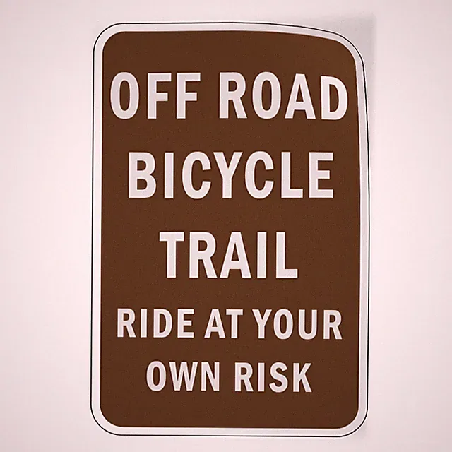 Vertical Vinyl Stickers Off Road Bicycle Trail Ride at Your Own Risk Industrial