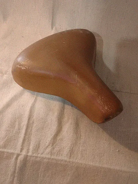 Vintage Big Brown Vinyl Bicycle Seat With Springs Cruiser Comfort