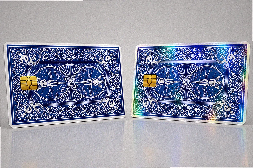 Vintage Blue Bicycle Playing Card Debit Card Credit Card Skin Vinyl Sticker