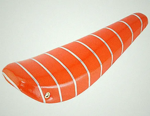 VINTAGE VINYL BANANA SADDLE IN SPARKLE/ORANGE W/SILVER STRIPE FOR 16" BICYCLE